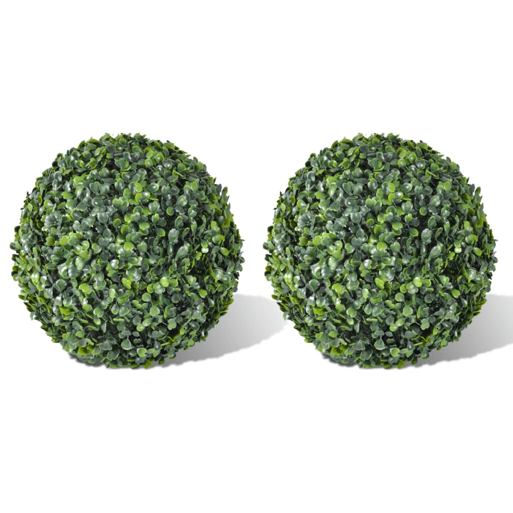 vidaXL Bola de Boj Hoja Artificial Arbusto de Jardín Planta Imitación (2 unidades) Dimensiones 27 cm, 35 cm
