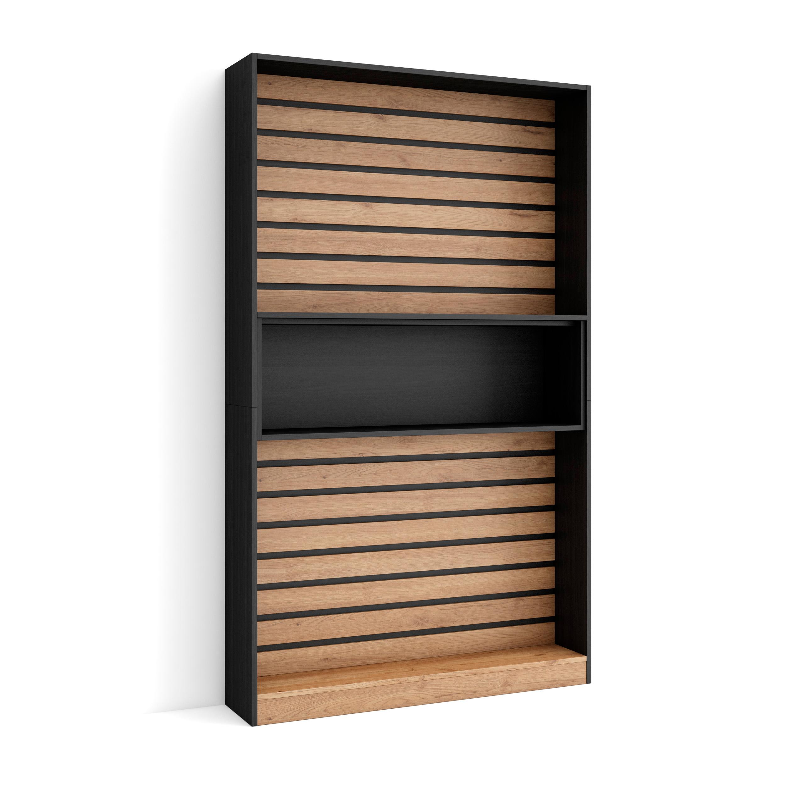 Skraut Home, Estantería, Librería, 110x25x186cm -Veteado de Madera, Tacto Poroso de Alta Calidad, Varios colores