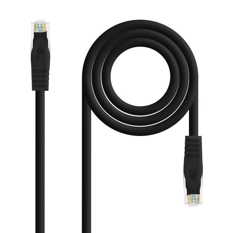 Nanocable - Cable Red Latiguillo RJ45 LSZH CAT.6A UTP AWG24, Negro, 25 cm 10.20.1800-L25-BK
