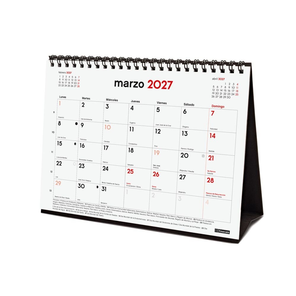 FINOCAM CALENDARIO ANUAL 16 MESES SOBREMESA S 26-27 CALENDARIO 16 MESES
