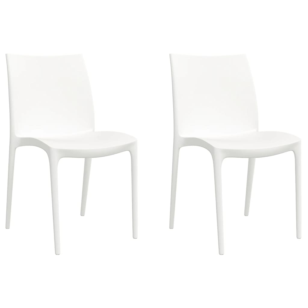 vidaXL Sillas de jardín 2 uds polipropileno blanco 50x46x80 cm