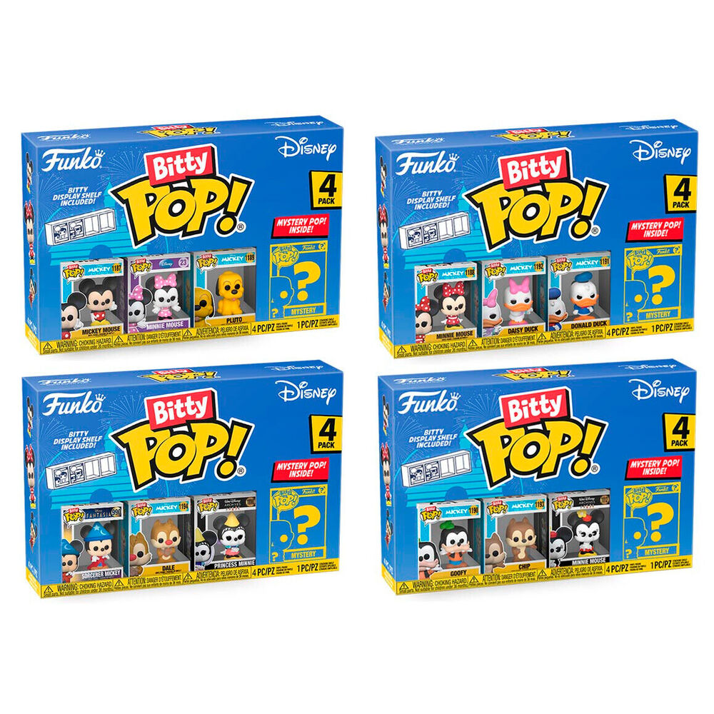 Funko Pack 16 4 packs de 4  Bitty bittys Disney Classics Mickey Mouse Goofy  Minnie Daisy Donald ChipChop Dale Pluto  Funko Pop Bitties Bittis