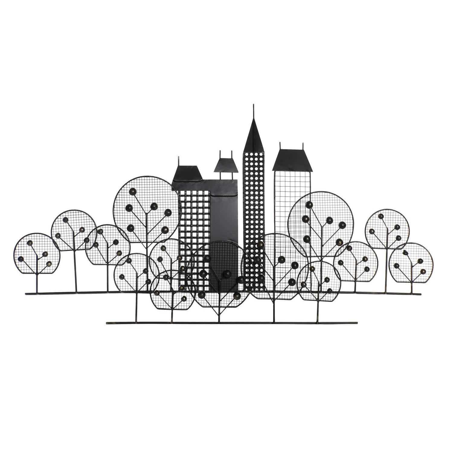 Decoracion Pared Metal 105X6X56 Edificio Dorado El mejor complemento para tu hogar  -Fijalo-