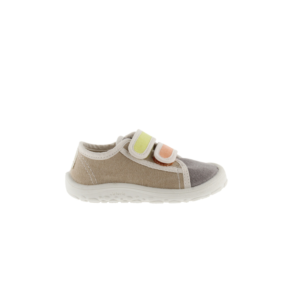 Victoria Bosco Zapatillas respetuosas barefoot de lona con doble cierre adherente y ribete en contraste 1370115