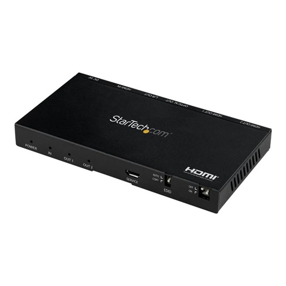 StarTech - Conmutador HDMI ST122HD20S para múltiples dispositivos, 4K UHD a 30 Hz, audio 7.1, Plug and Play con mando a distancia