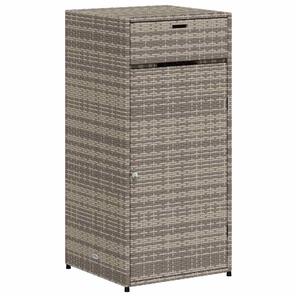 vidaXL Armario de almacenaje de jardín ratán PE gris 55x55x111 cm