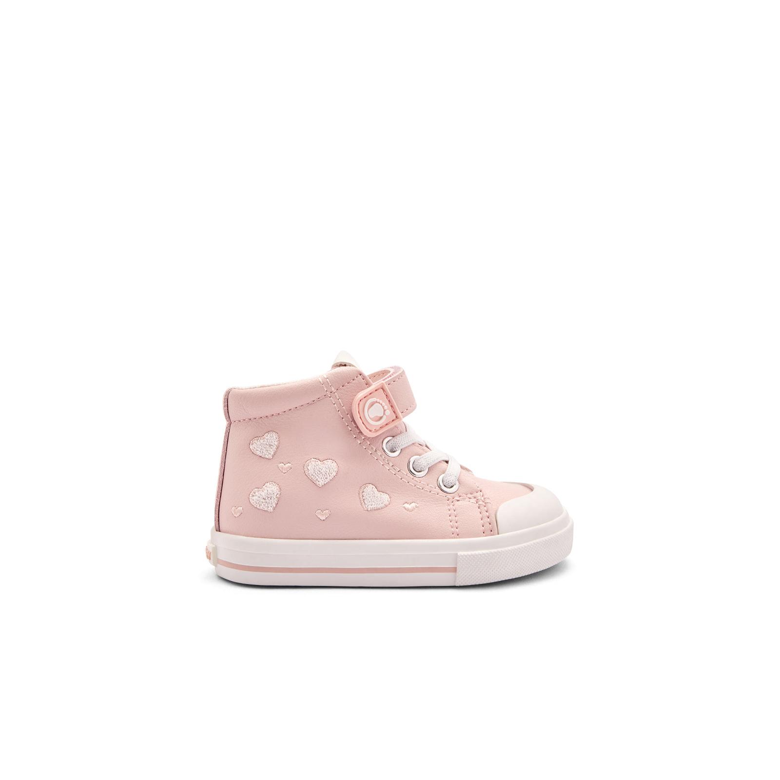 Conguitos - Zapatillas Altas de Bebés Diseño Respetuoso Estampado Corazones para Niña