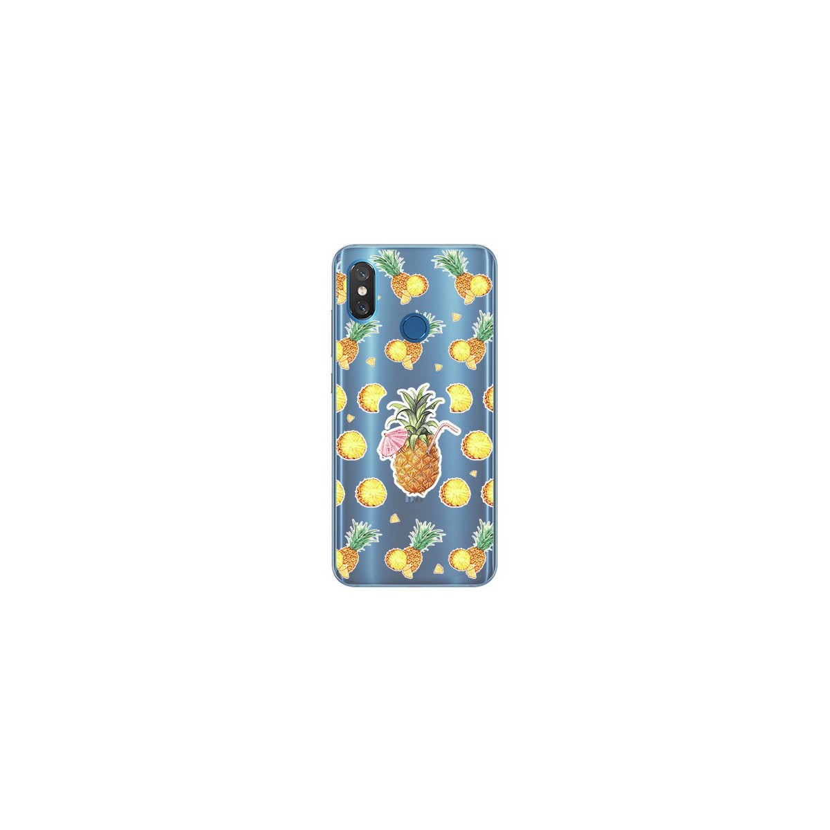 Tumundosmartphone Funda Gel Transparente para Xiaomi Mi 8 Diseño Piña Dibujos