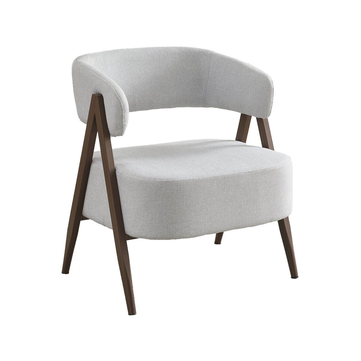 Habitat y Jardin - Sillón "Astra" con estructura de imitación madera - Gris claro