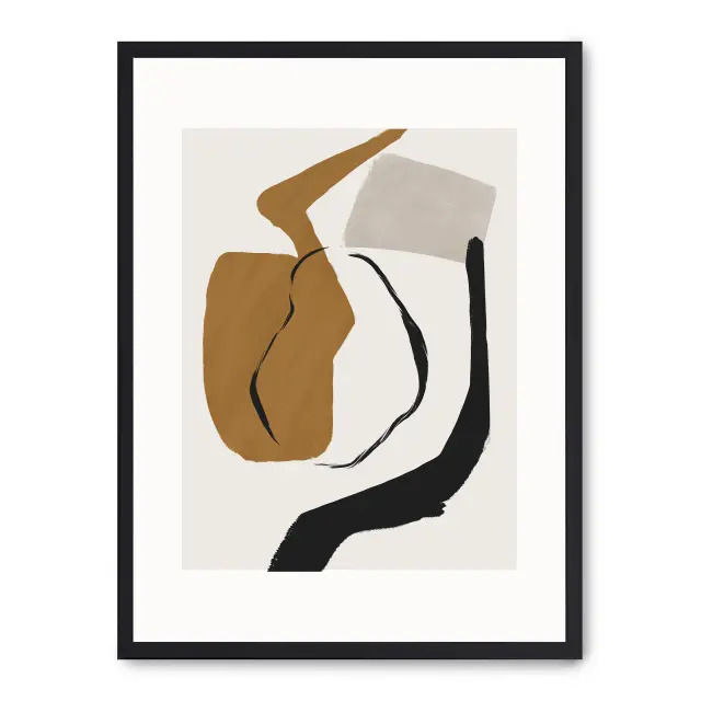Cuadro abstract forms ii 30x40cm, Póster impreso en papel de primera calidad de 180gr, montado sobre marco de madera MDF acabado en negro., Arte - Pinturas