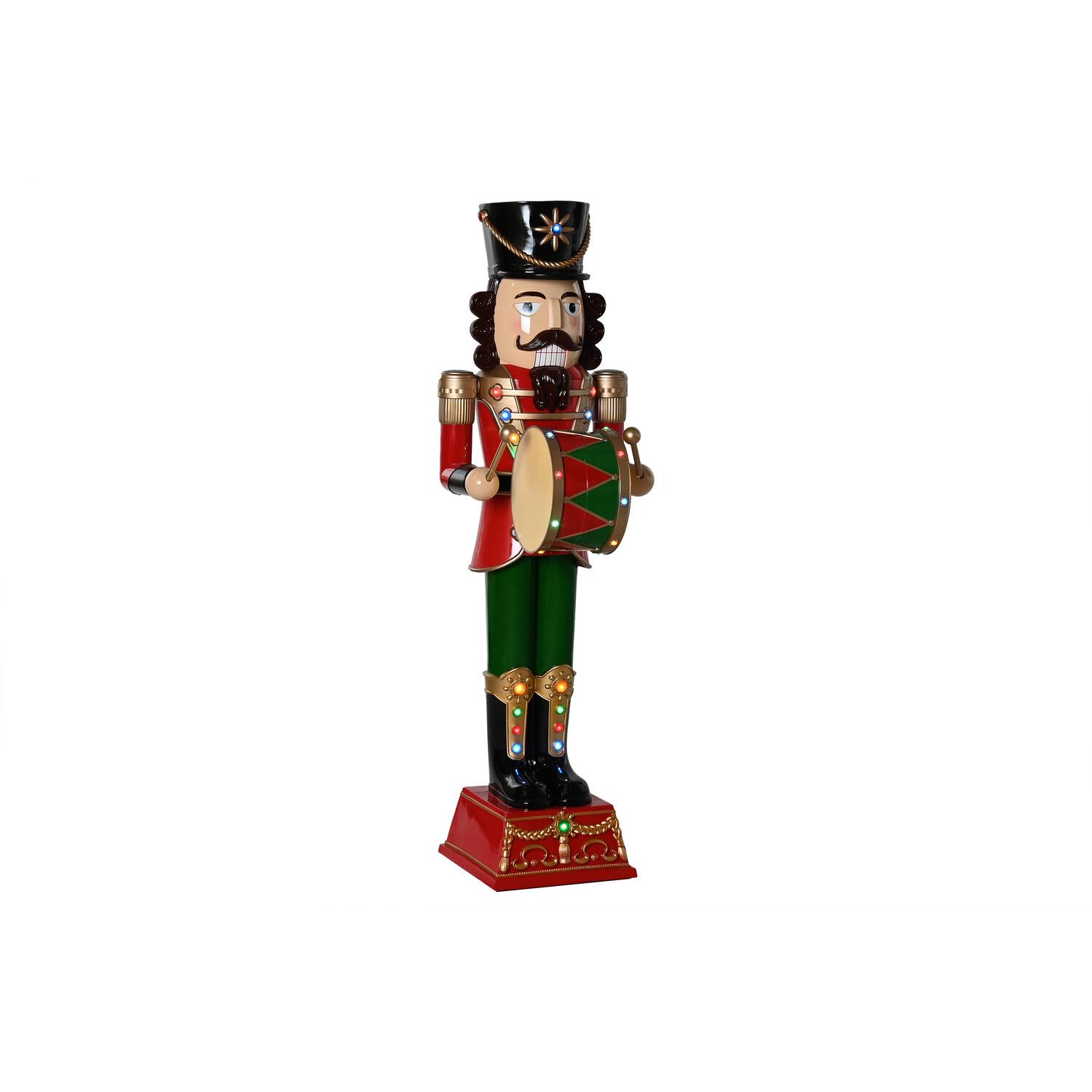 Figura Led Resina 38X45X122 Movimiento Musical, Decoracióna de navidad para todos los hogares, Navidad Tradicional