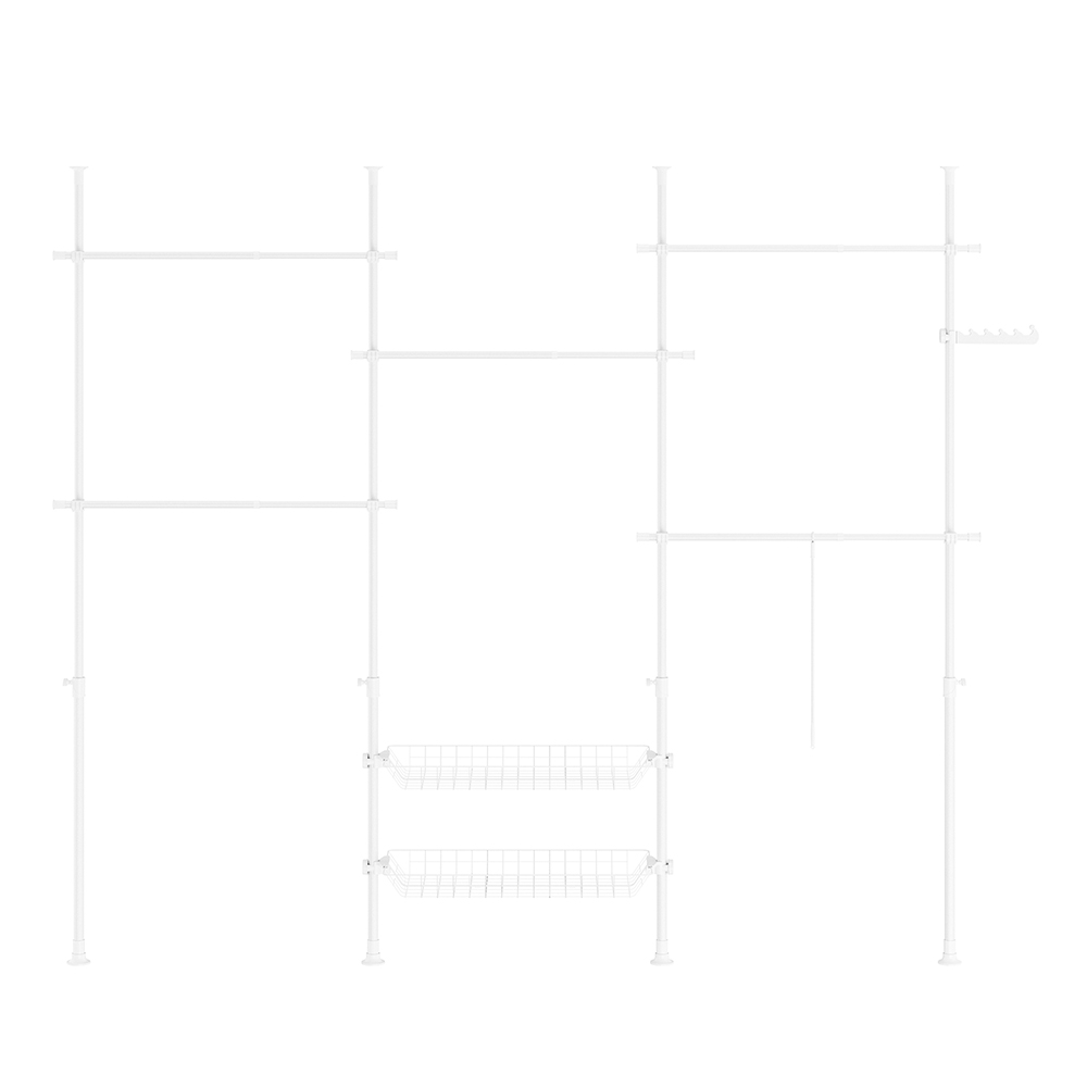SoBuy Perchero Modular de Suelo Telescópico Blanco Metal 93x28x16 cm
