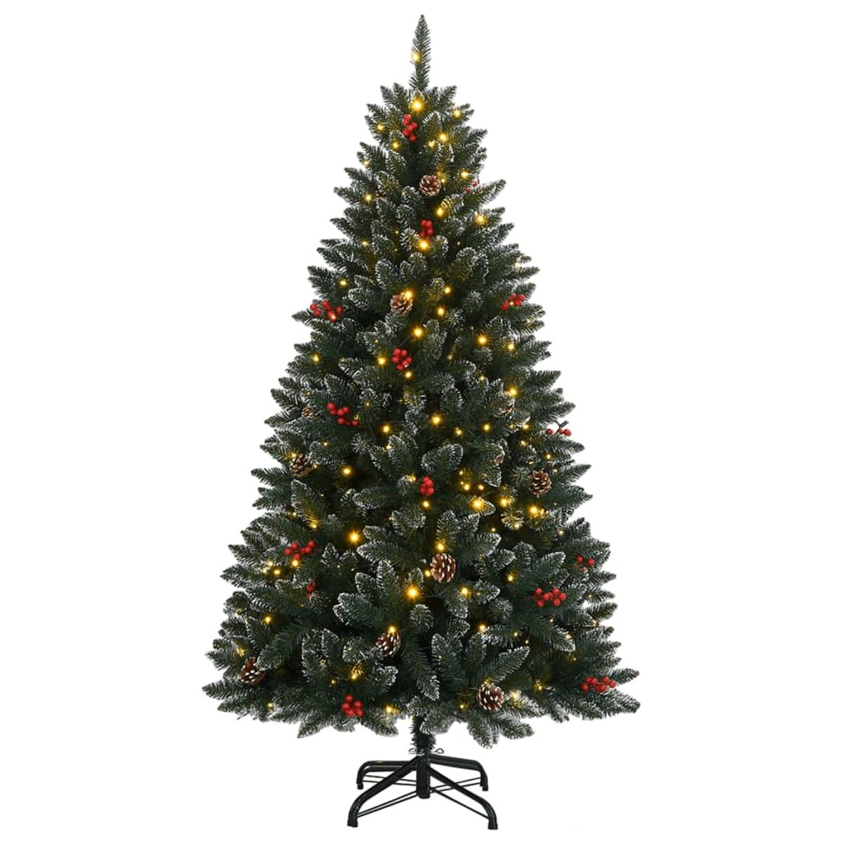 Vidaxl arbol de navidad artificial con bisagras 300 led verde
