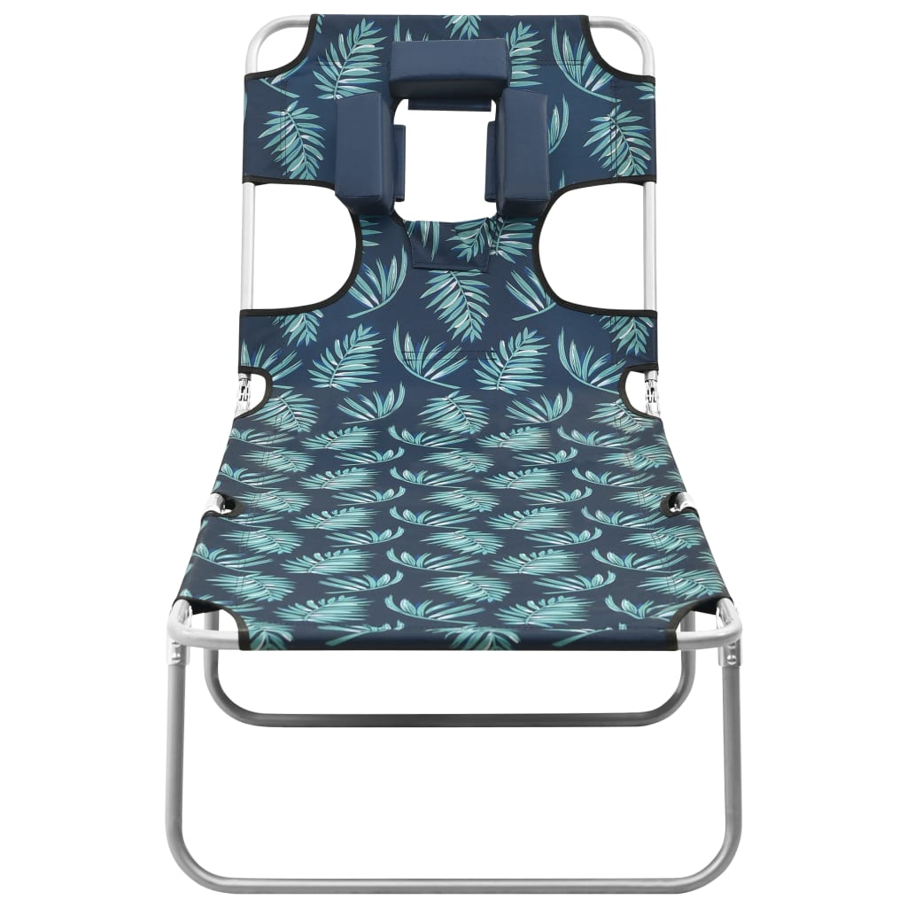 Vidaxl Tumbona Plegable de Acero y Cojín de Cabeza Acero Gris