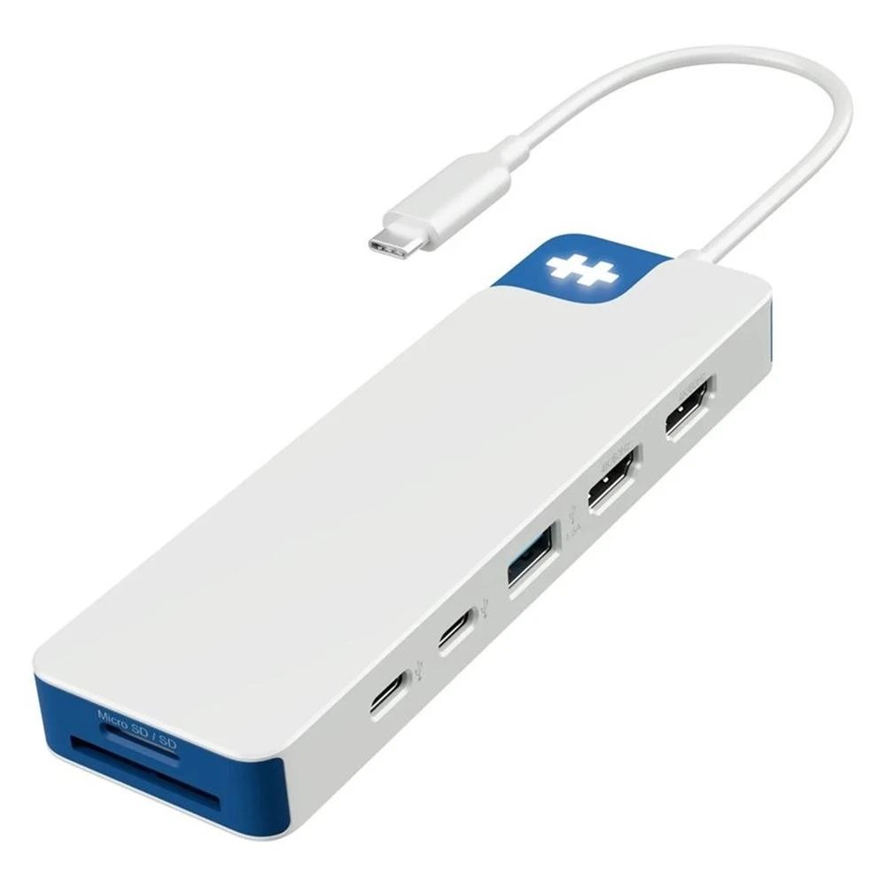 HUB Switch puertos HDMI, USB-A TARGUS HD4103BUGL | HDMI, USB-C, USB-A, lector SD/microSD, jack 3,5 mm, Azul medianoche, Blanco