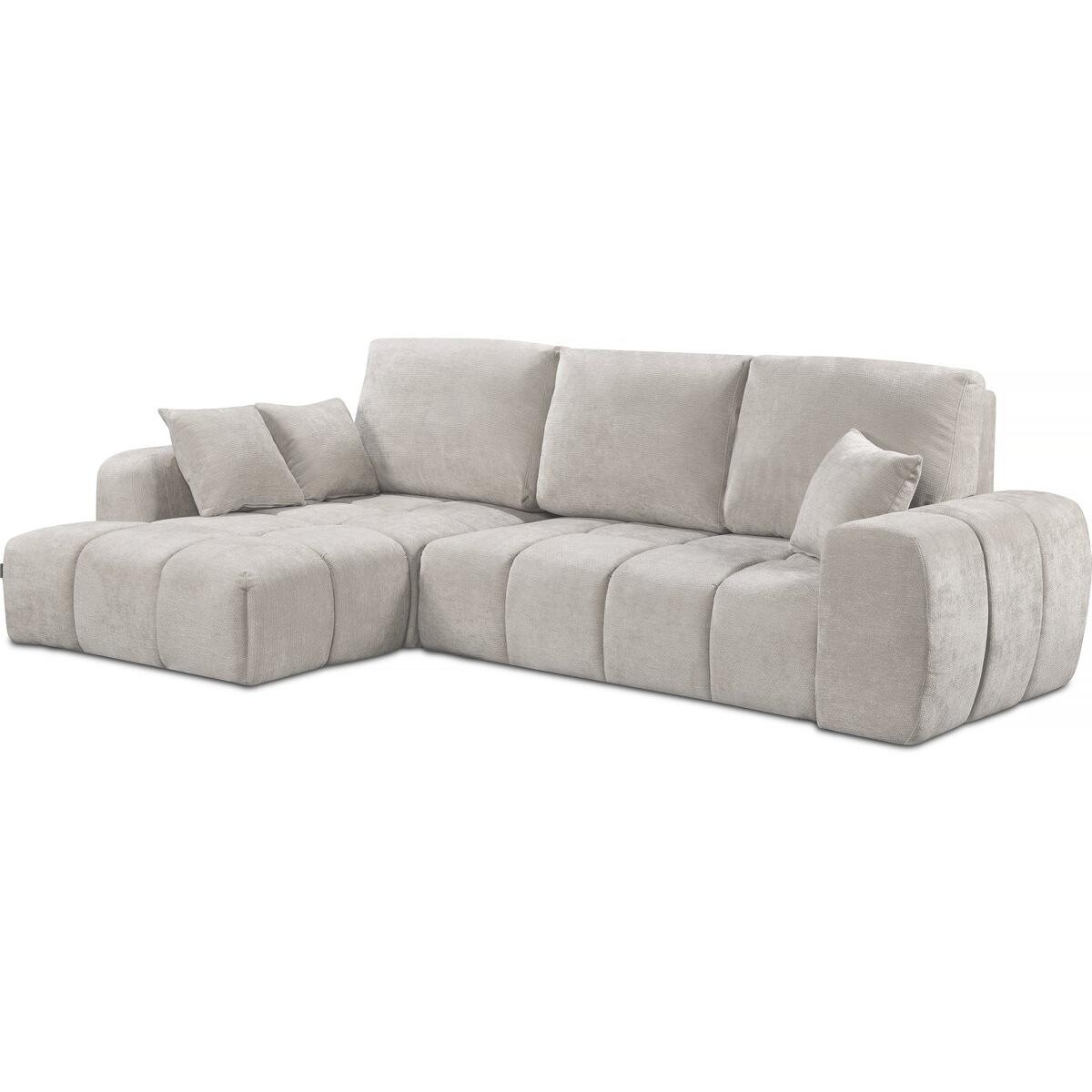 Habitat y Jardin - Sofá cama esquinero izquierdo en tejido chenilla "Verneuil" - 3 plazas - Beige