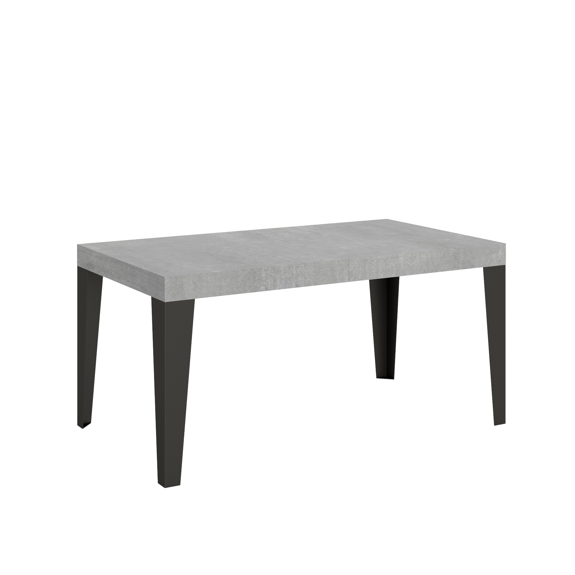 Mesa extensible 160/244x80 cm hormigón flameado con patas antracita - Itamoby