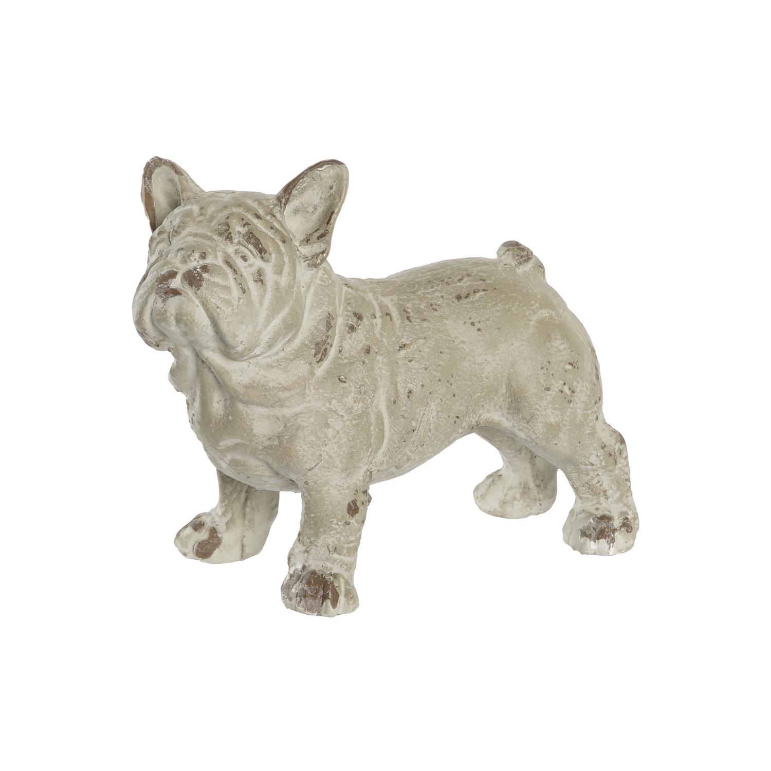 FIGURA RESINA 19X39X28,5 PERRO ENVEJECIDO GRIS FD201952
