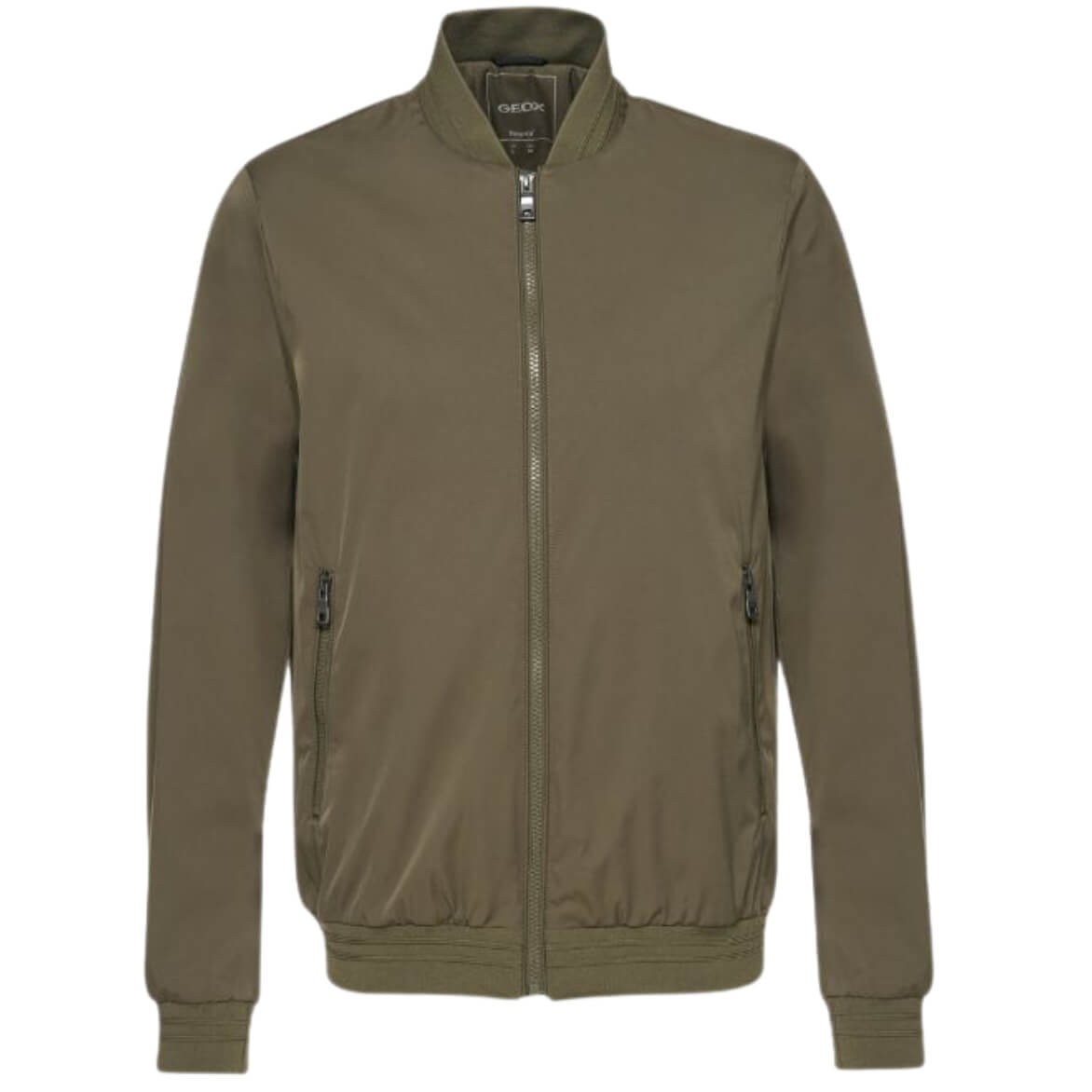 Cazadora Bomber De Cuello Alto Avola Verde Oliva De Geox