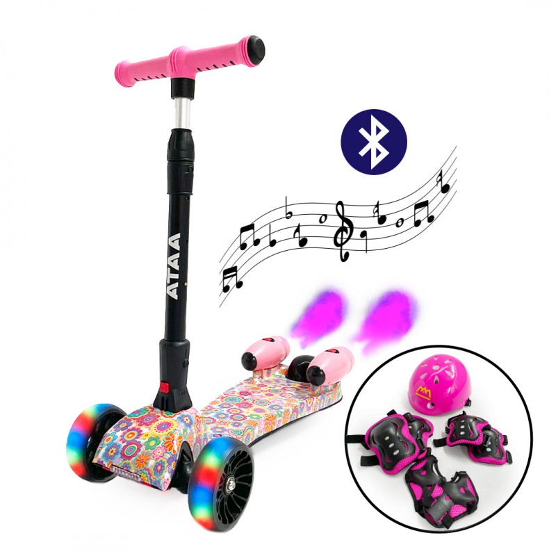 Ataa Cars Shuttle PREMIUM Patinete para Niños con Luces LED y Altavoz