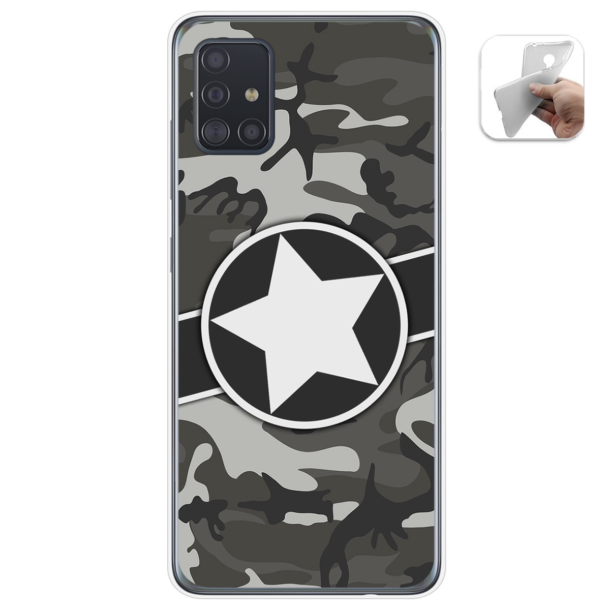Tumundosmartphone Funda Gel Tpu Samsung Galaxy A51 5G Camuflaje 02 Dibujos Personalizada