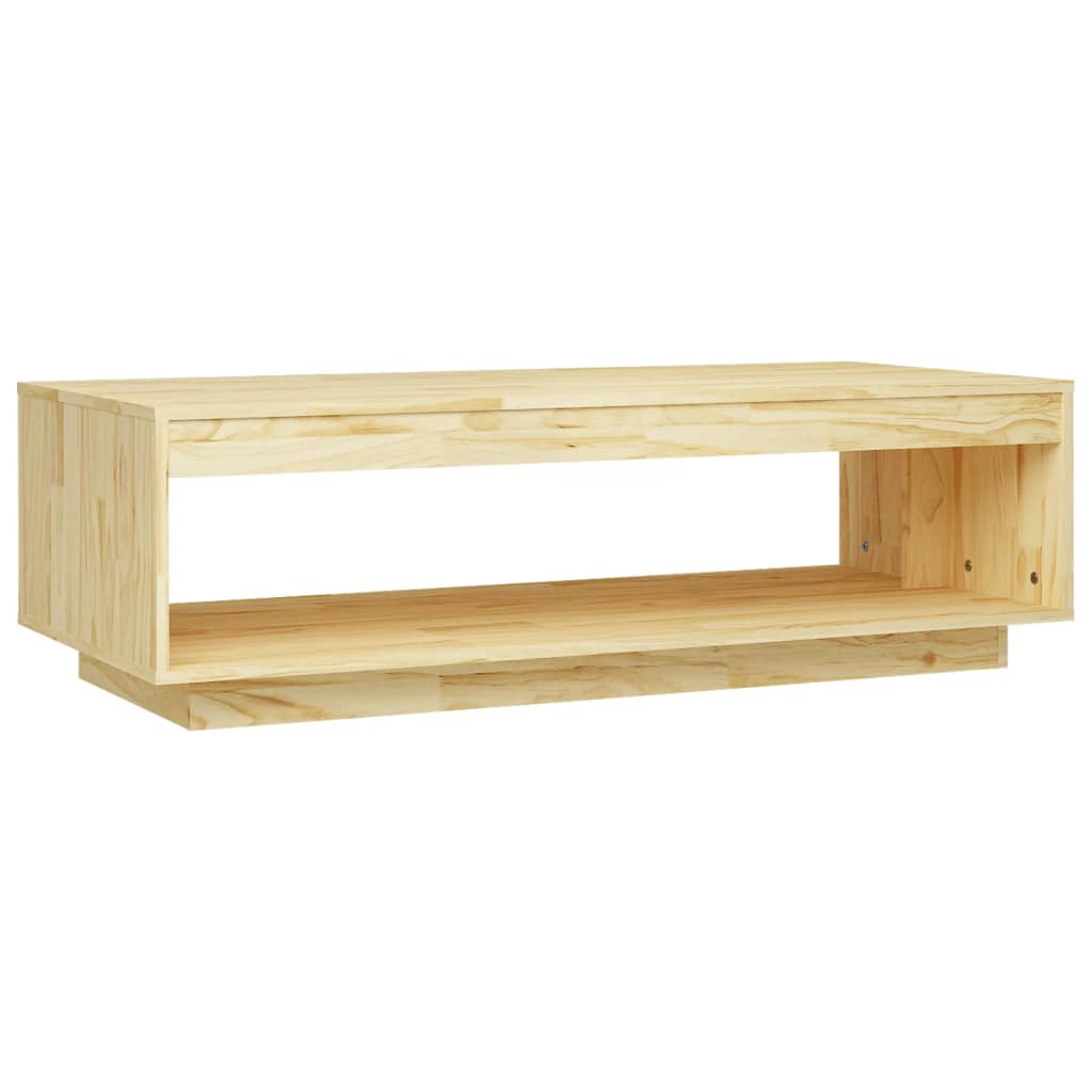 Vidaxl Mesa de Centro de Madera Maciza de Pino 110x50x33,5 Cm Natural