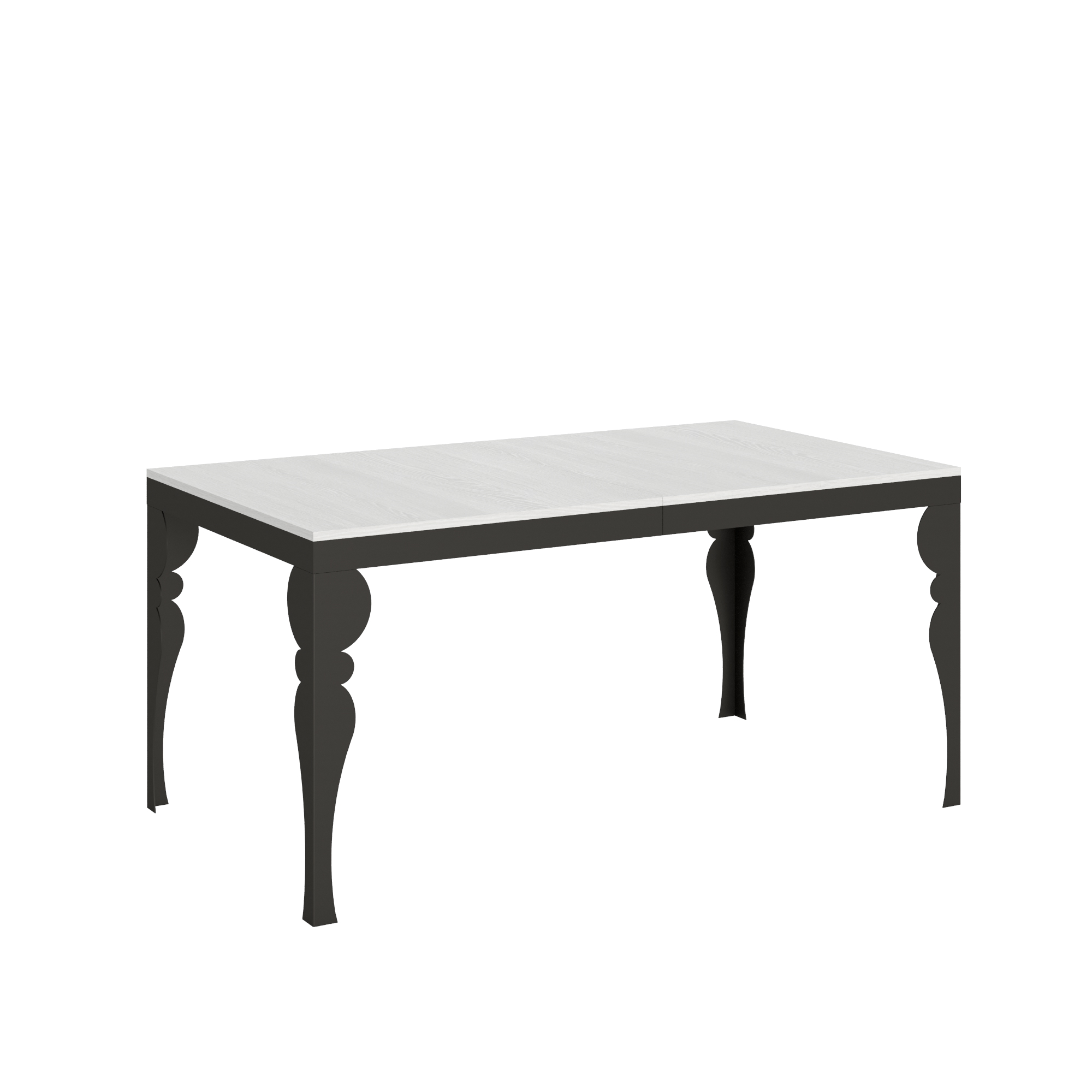 Mesa extensible 90x160/420 cm Paxon Evolution Blanco Fresno Estructura Antracita - Itamoby