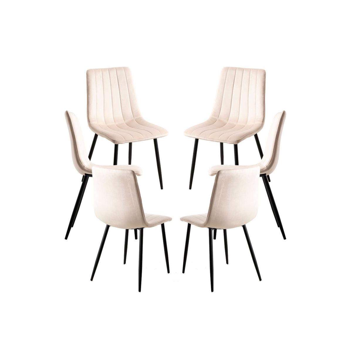 Regalos Miguel - Packs Sillas Comedor - Pack 6 Sillas Liny Terciopelo - Beige