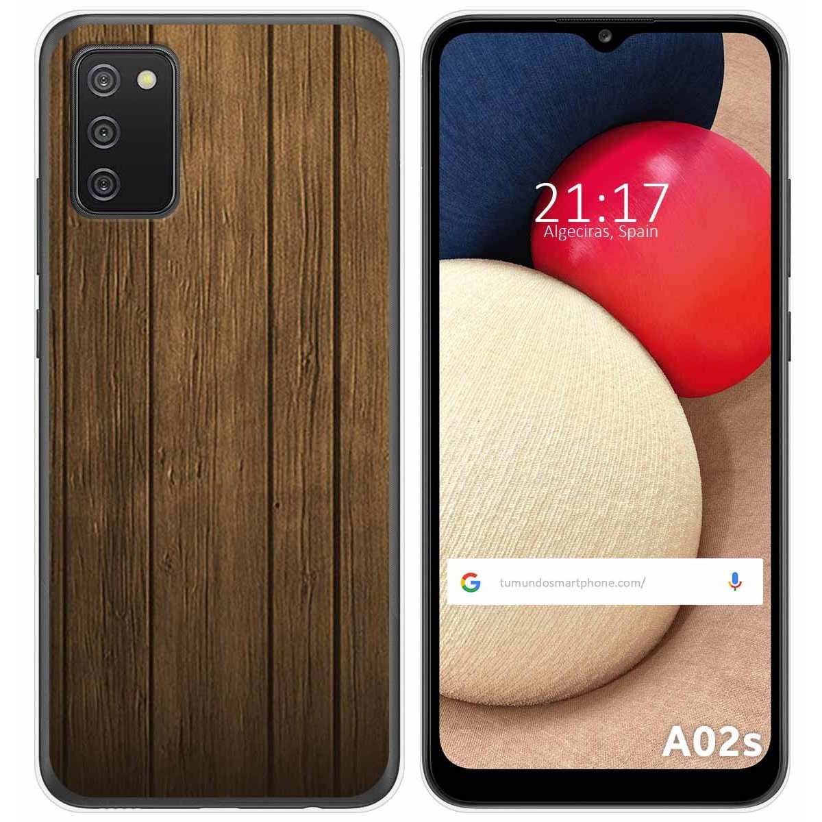 Tumundosmartphone Funda Gel Tpu para Samsung Galaxy A02s diseño Madera Dibujos
