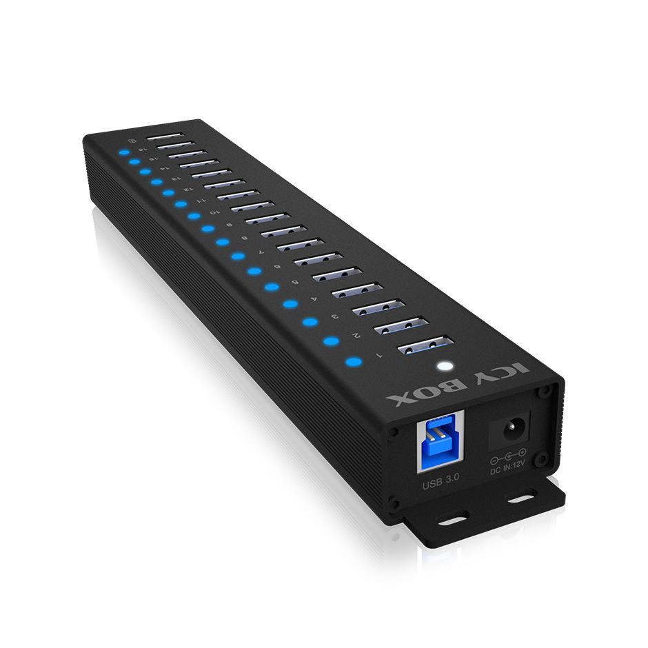 ICY BOX IB-HUB1717-U3 USB 3.2 Gen 1 (3.1 Gen 1) Type-A 5000 Mbit/s Negro