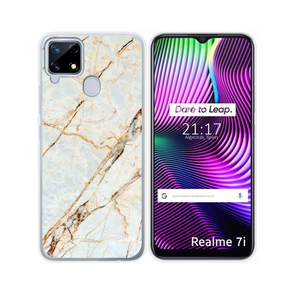 Tumundosmartphone Funda Gel TPU Realme 7i Narzo 30A Mármol 13 Dibujos