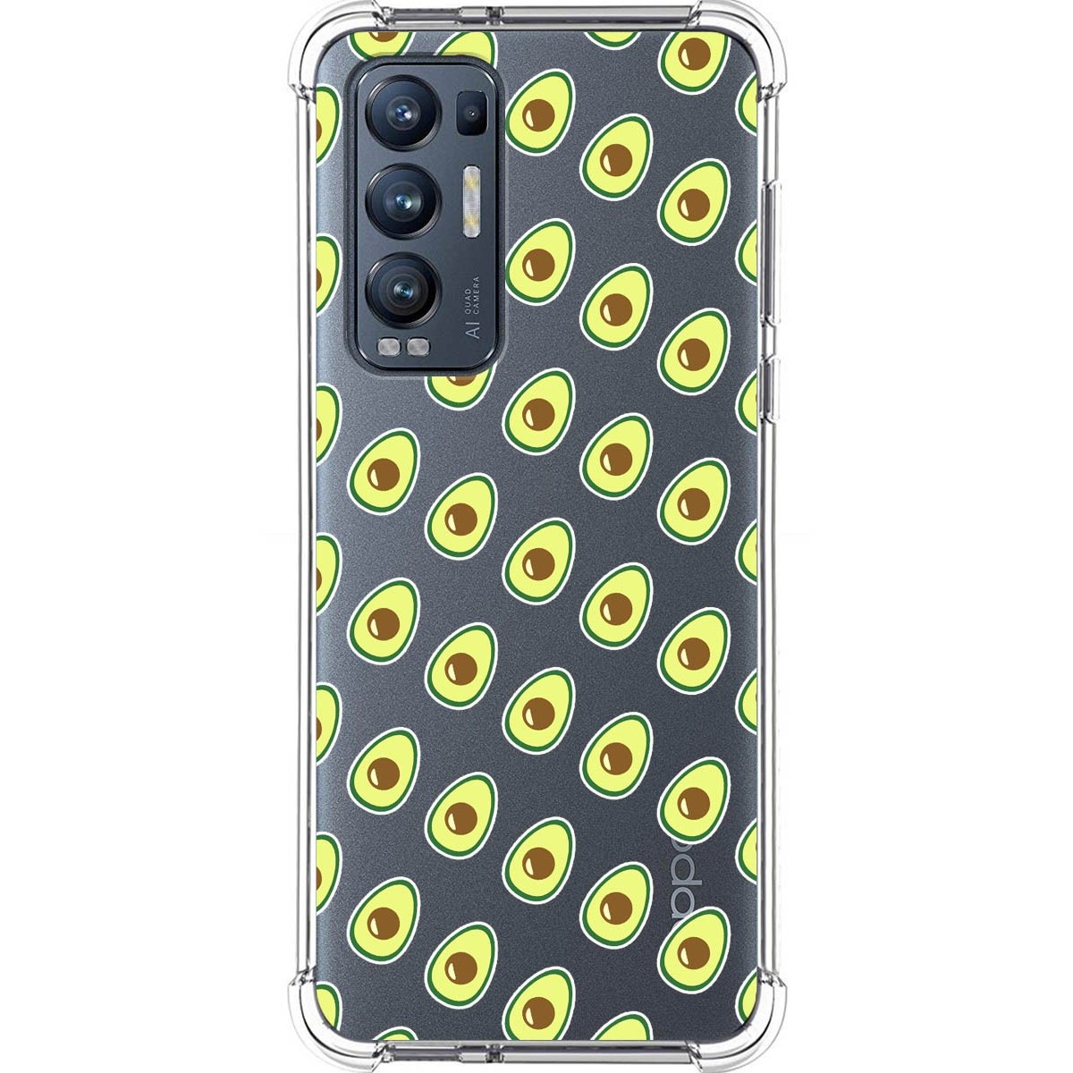 Tumundosmartphone Funda Silicona Antigolpes para Oppo Find X3 Neo 5G diseño Aguacate Dibujos