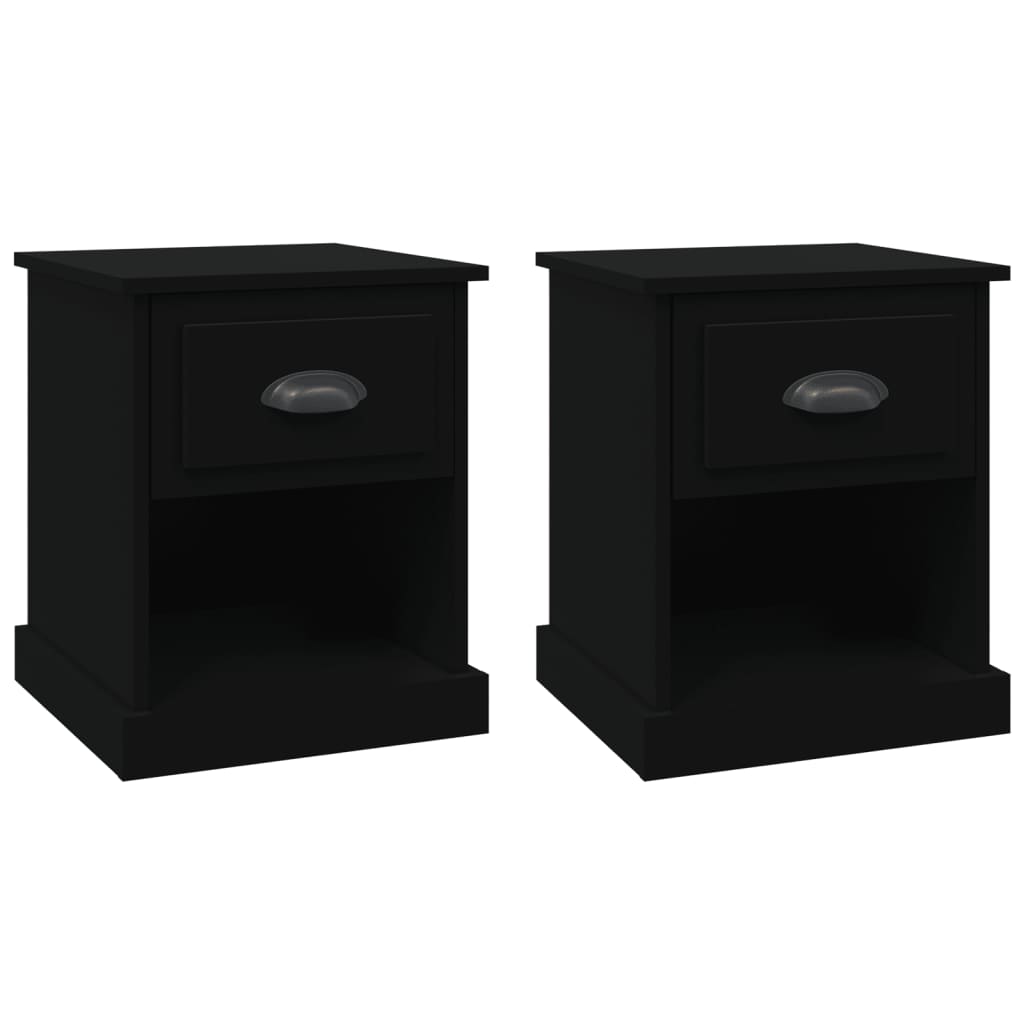 Mesitas de Noche Vidaxl 2 Unidades Madera 39x39x47,5 Cm Blanco, Negro