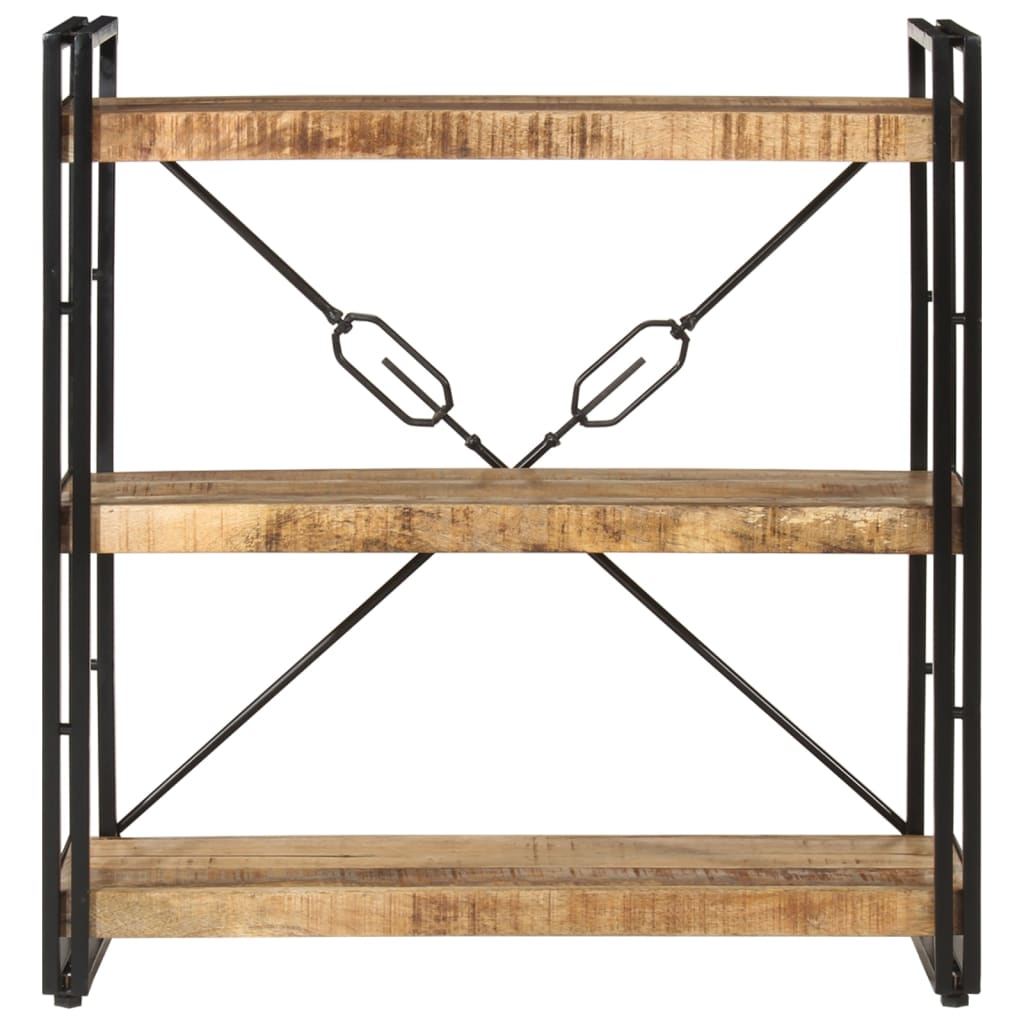 Vidaxl Estantería de 3 Alturas Hierro y Madera Maciza Mango