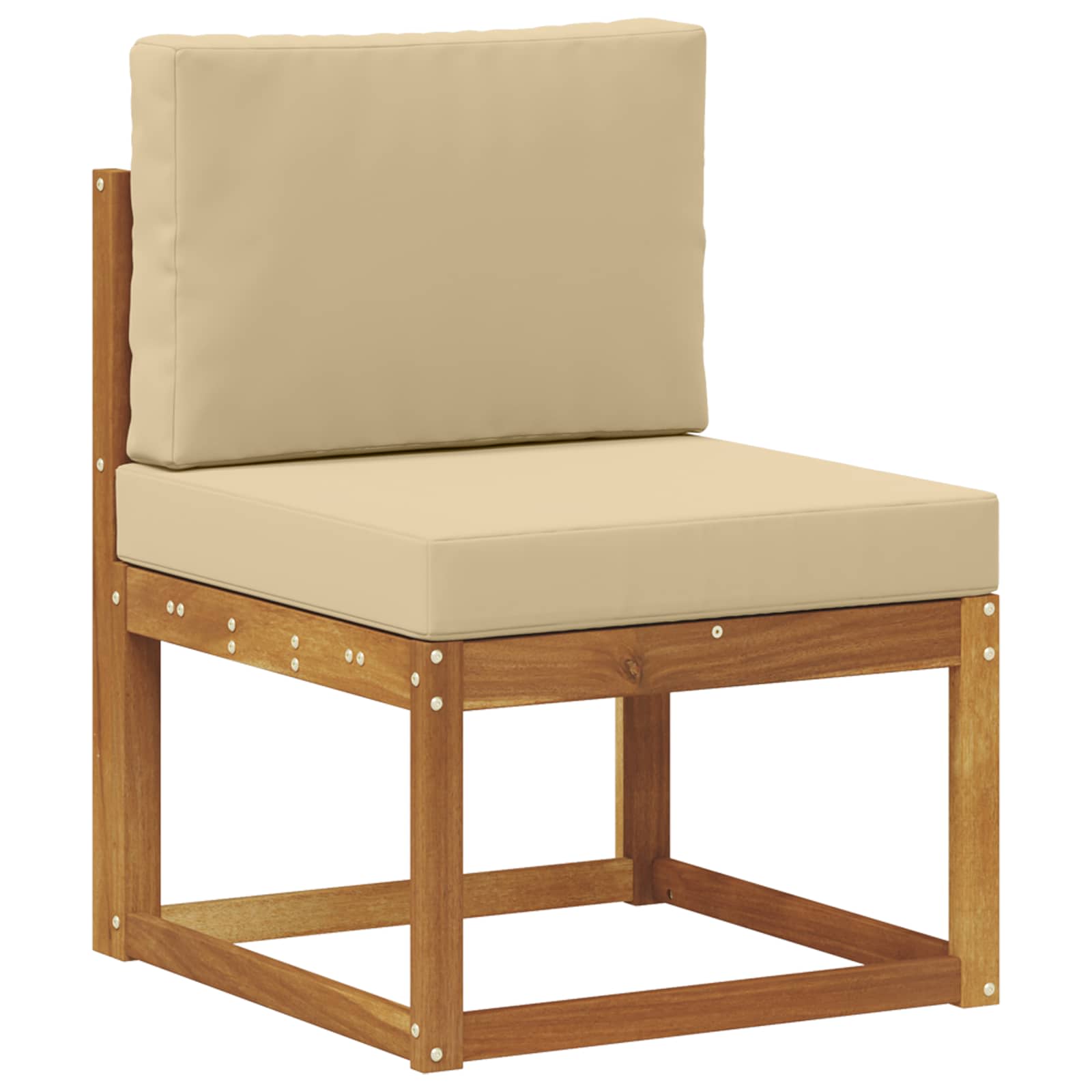 vidaXL Sofá intermedio de exterior Madera de Acacia Sólida