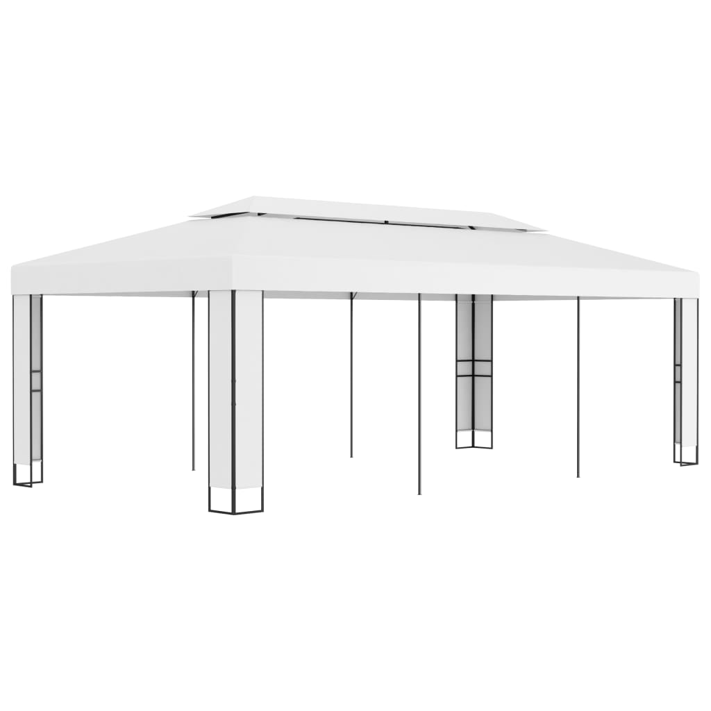 vidaXL Cenador con Doble Techo Carpa para Fiestas Bodas Toldo Jardín Color Blanco,  Antracita, y mas