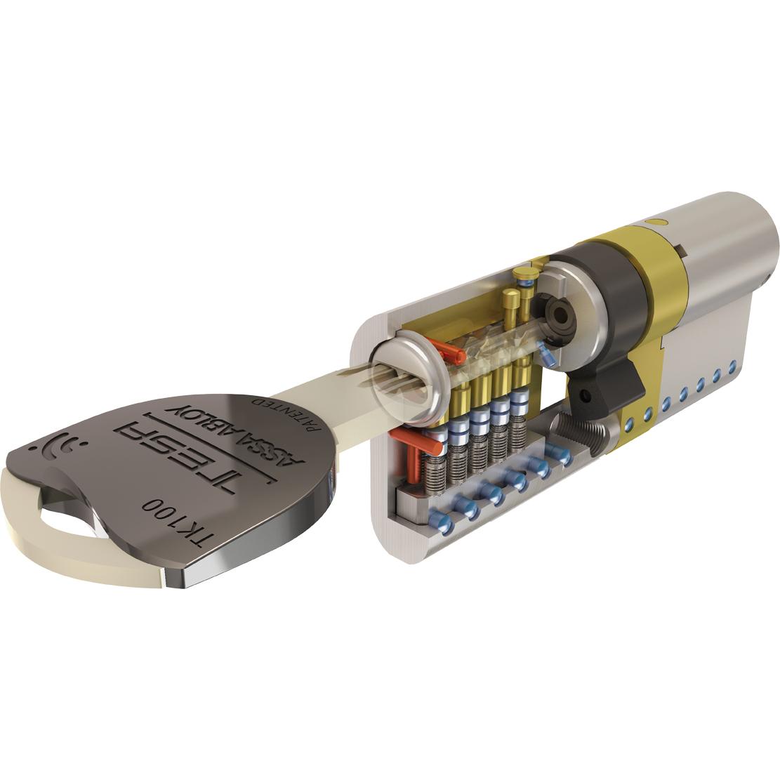 Tesa CILINDRO TK-100 TK153040N 30X40NIQUEL 5L Llave Incopiable con SENSOR