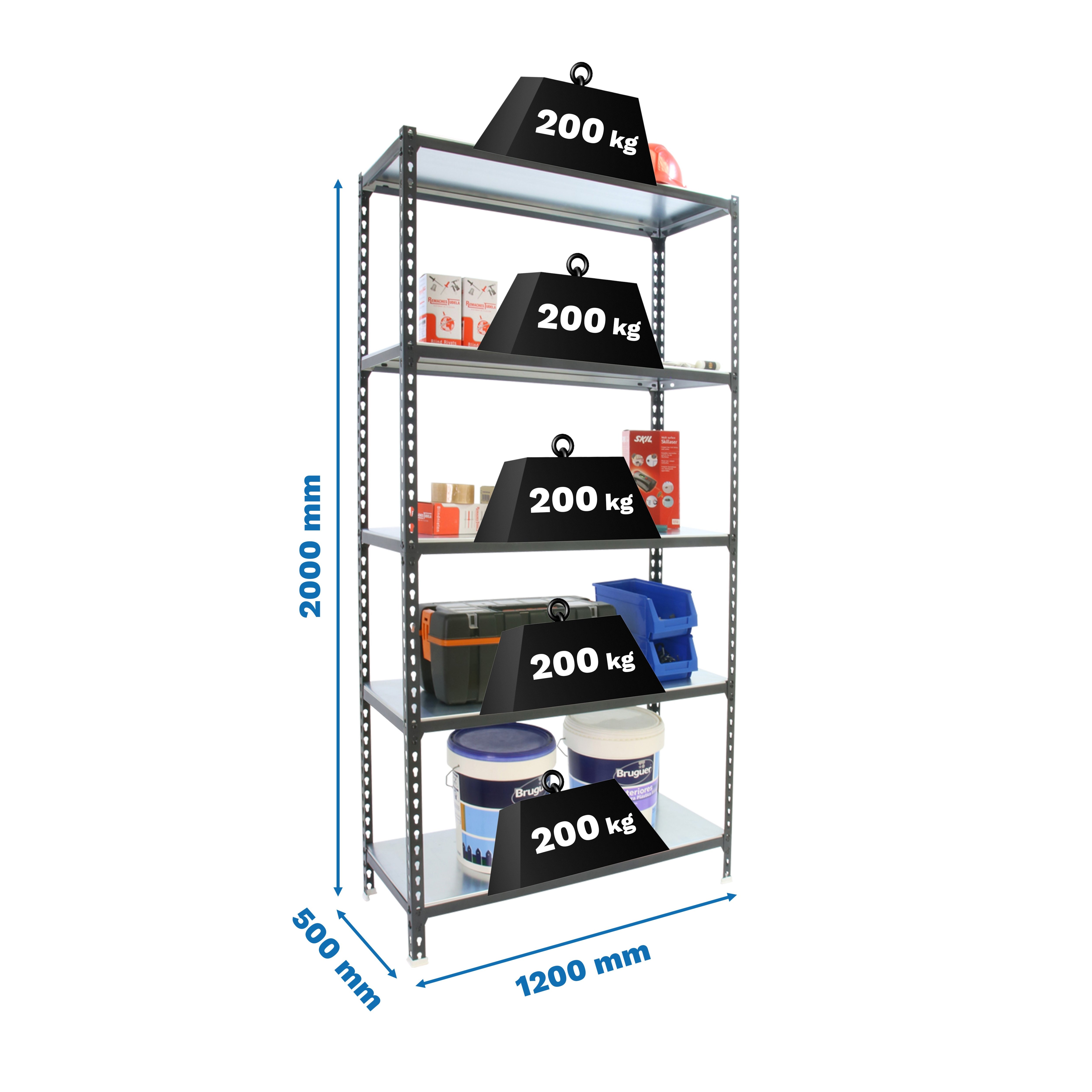 Estantería SIMONRACK Simonclick megaplus 5/500 antracita/galva
