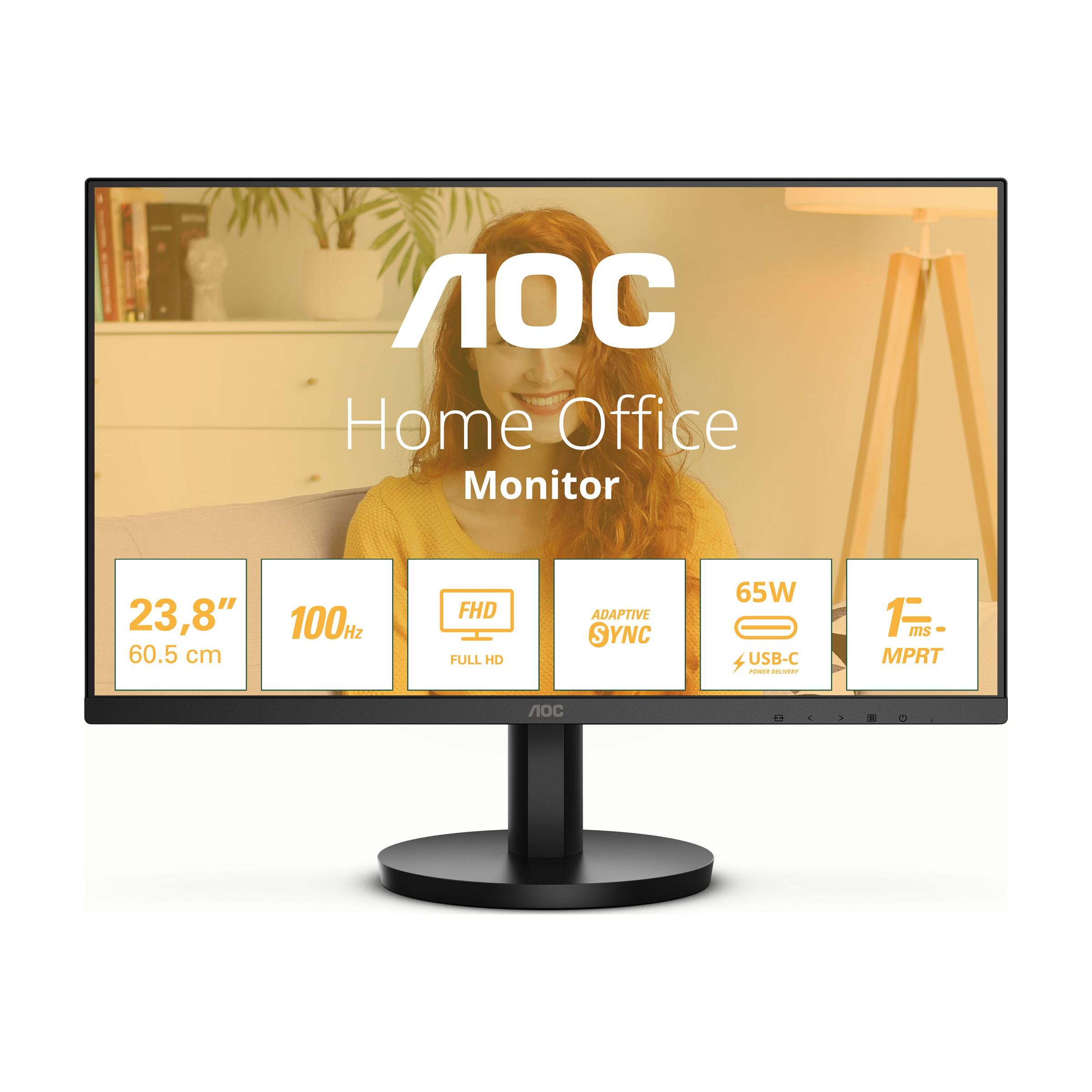 AOC 24B3CA2 | 23,8" | IPS | FHD | 100 Hz | 1 ms | 1920 x 1080 píxeles | 250 cd/m² | 1 puerto HDMI | Negro