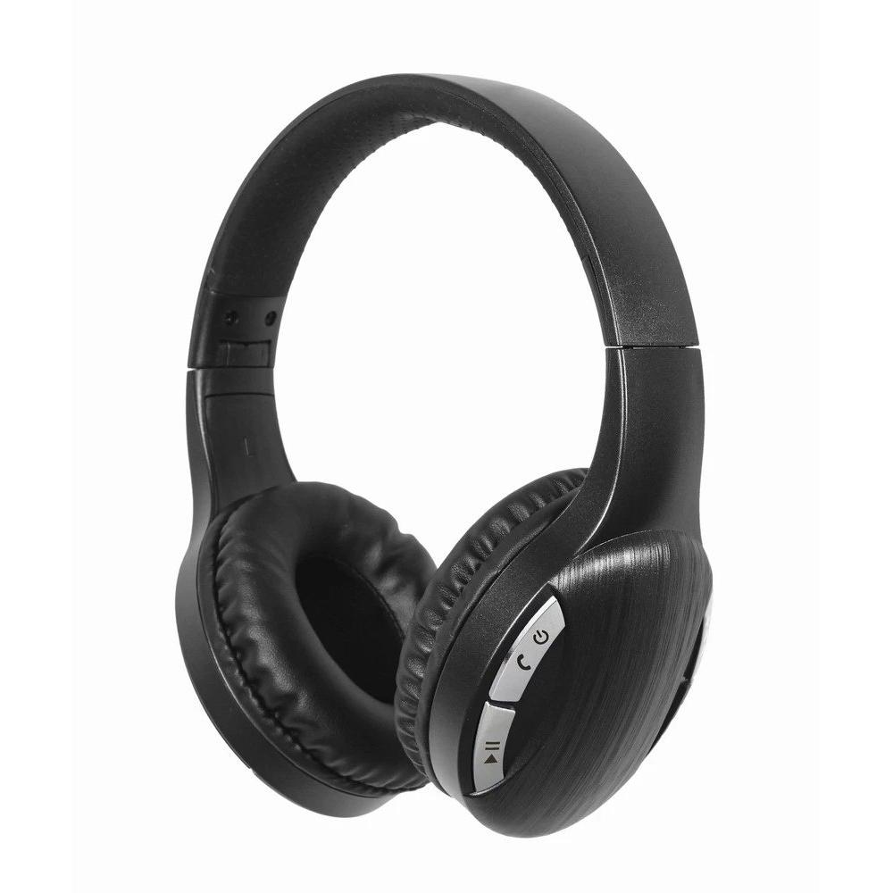 Gembird - Auriculares diadema BTHS-01-BK con Bluetooth 5.0, micrófono integrado y cancelación de ruido para teletrabajo y llamadas claras, modo cableado jack 3,5 mm, diseño negro elegante y cómodo para uso diario en oficina o hogar