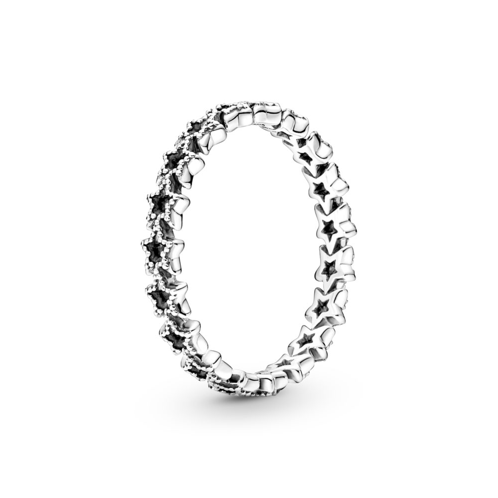 Pandora Moments Anillo en plata de ley Banda de Estrellas Asimétricas 190029C00 , para Mujer