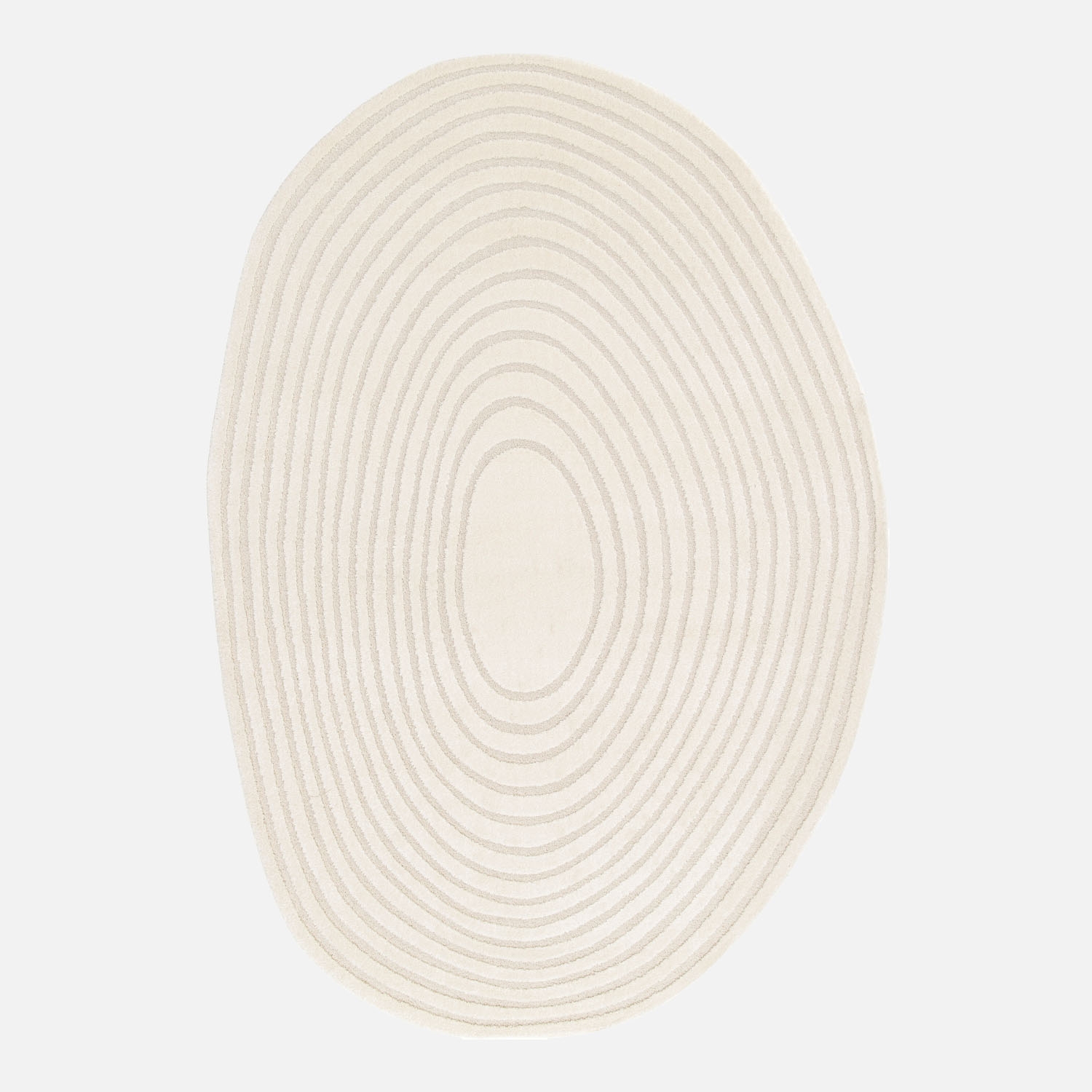 sweeek - Alfombra interior shaggy guijarro diseño circular beige , Amanda , 230x160x1