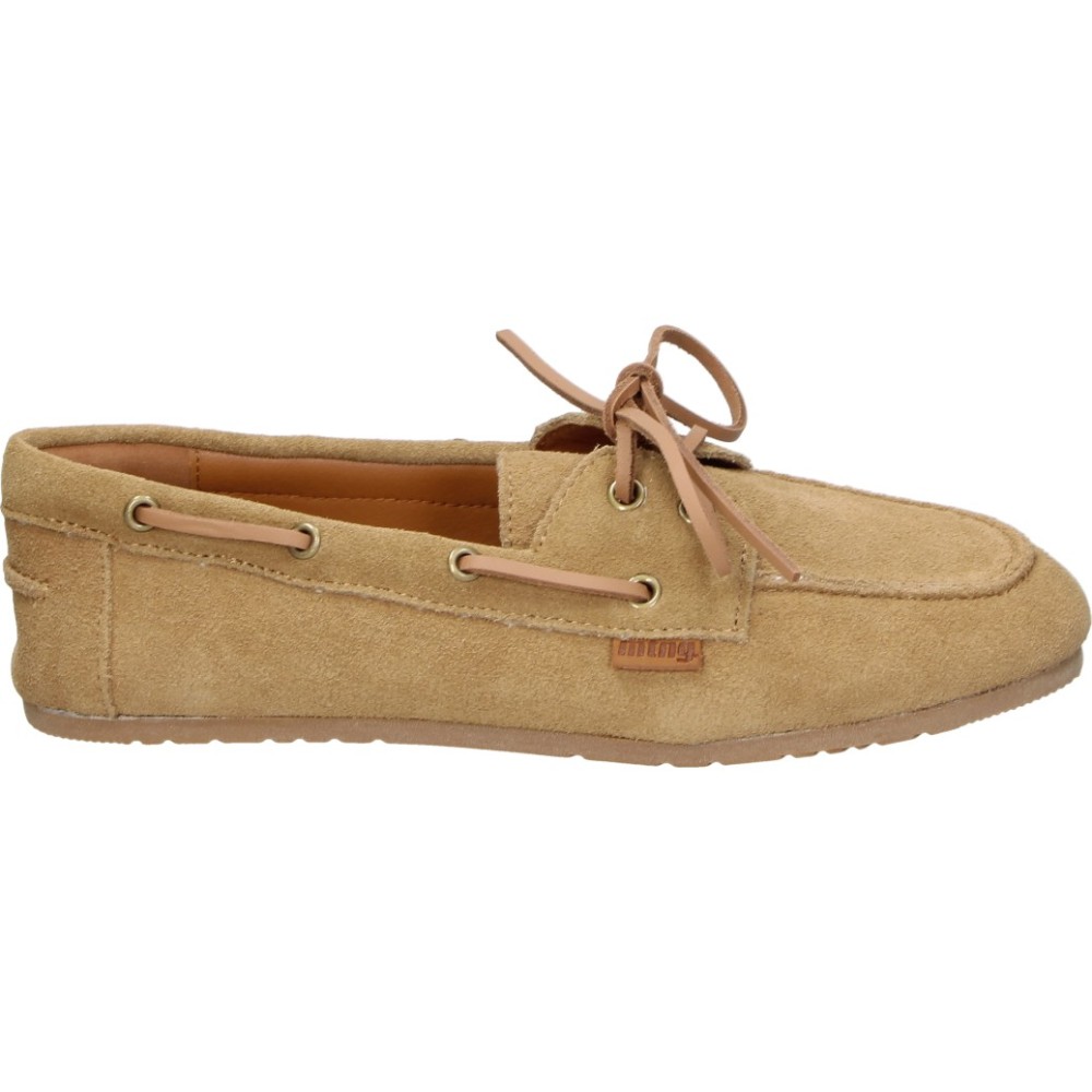 MTNG | Náuticos de Piel Mustang Jana para Mujer – Zapato Plano en Color Arena – Mocasines con Lazo sin Cierre – Slip On – Estilosos – Cómodos y Versátiles – Moda – Modelo 56602