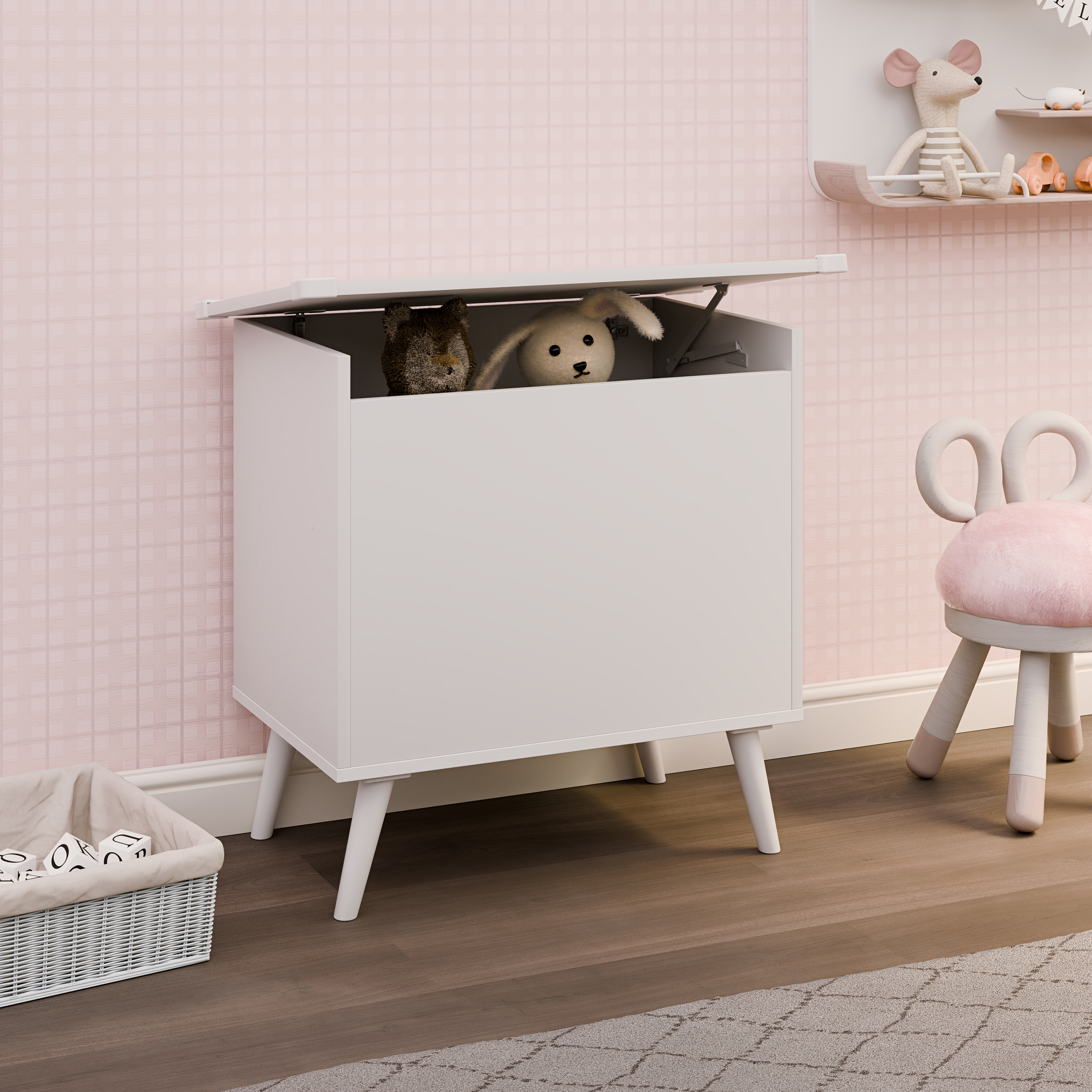 Holztruhe | Maße ca. H. 65 x B. 68 x T. 39 cm | Kiste für alle Wohnräume | Aufbewahrungsbox | Kiste - Bosula L