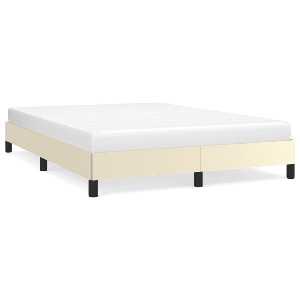 vidaXL Estructura de cama sin colchón cuero sintético crema 140x200 cm