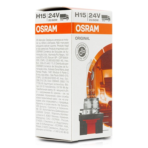 Lámpara Osram Faro de Carretera 64177 H15 20/60W Pgj23t-1 24V