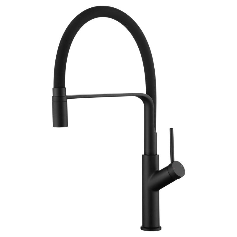 Imex Sena GCE022/NG grifo de cocina monomando caño flexible acabado latón negro