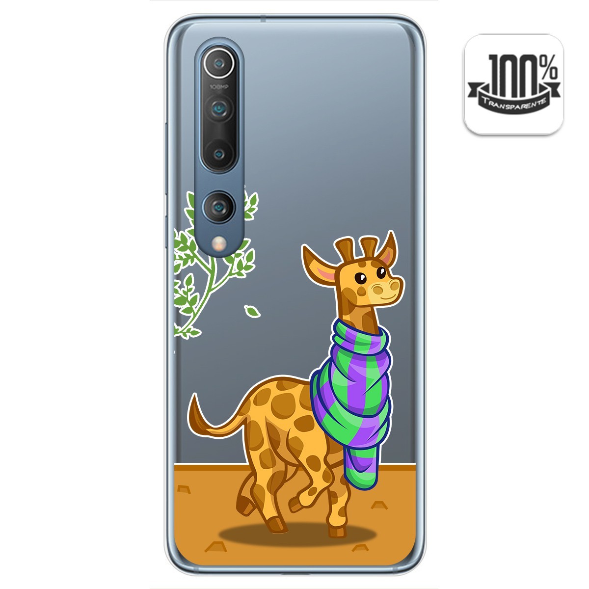 Tumundosmartphone Funda Gel Transparente para Xiaomi Mi 10 / Mi 10 Pro diseño Jirafa Dibujos