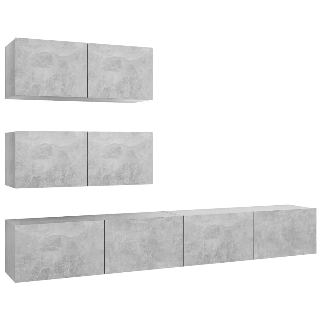 vidaXL Juego de muebles de salón 4 piezas 100x30x30 cm, Mueble de Salon, Mueble TV, Mueble TV salon, Mesa de TV, Mueble tele