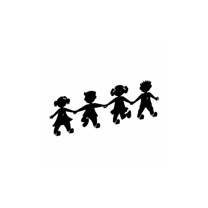 Perchero de pared WS18 GAMET, fabricado en acero, modelo de niños, color negro estructural, 3,5 x 16,4 x 50 cm, 1 unidad.